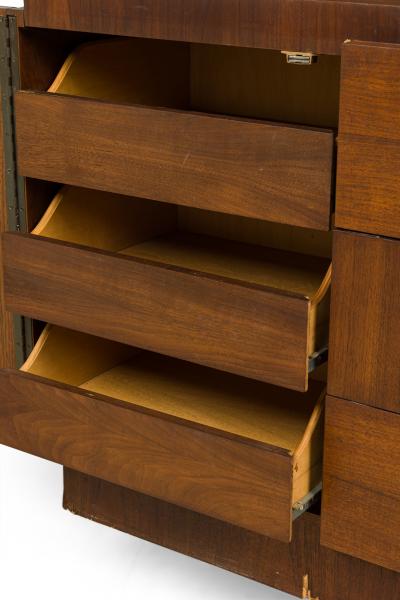 Lane Furniture Mid Century American Mahogany 9 Drawer Staccato Brutalist Lowboy