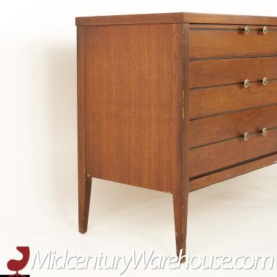 Lane Mid Century Walnut Tuxedo Bow Tie Sideboard Credenza