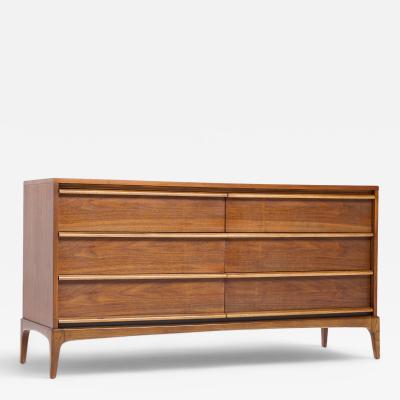 Lane Rhythm Lane Rhythm Mid Century Walnut 6 Drawer Lowboy Dresser