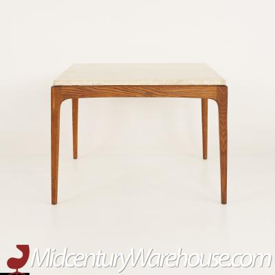 Lane Rhythm Mid Century Travertine Top Square Coffee Table