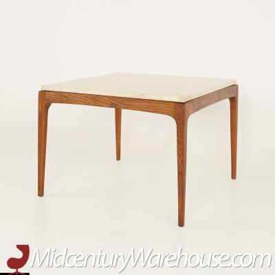 Lane Rhythm Mid Century Travertine Top Square Coffee Table