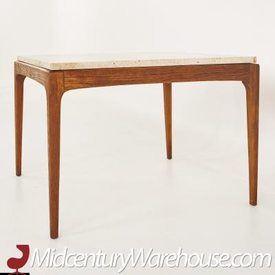 Lane Rhythm Mid Century Travertine Top Square Coffee Table