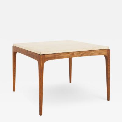Lane Rhythm Mid Century Travertine Top Square Coffee Table