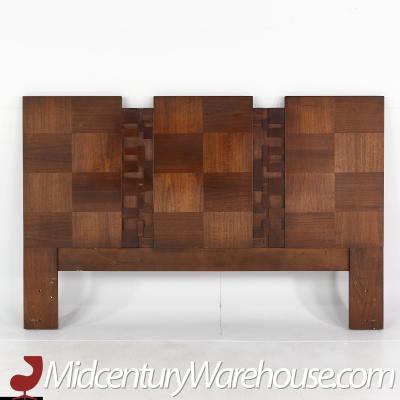 Lane Staccato Brutalist Mid Century Walnut Queen Headboard