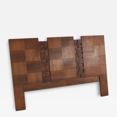 Lane Staccato Brutalist Mid Century Walnut Queen Headboard