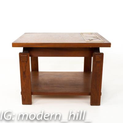 Lane and Live Edge Mid Century Walnut Side End Table