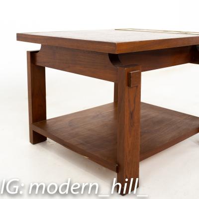Lane and Live Edge Mid Century Walnut Side End Table