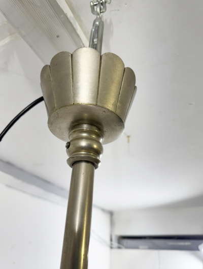 Lantern in Nickel plated Steel and Opaline glass 1930