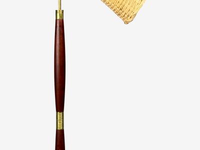 Laoni Belysning Swedish Modern Floor Lamp Stained Wood Brass Sweden 1960s