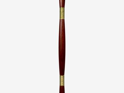 Laoni Belysning Swedish Modern Floor Lamp Stained Wood Brass Sweden 1960s