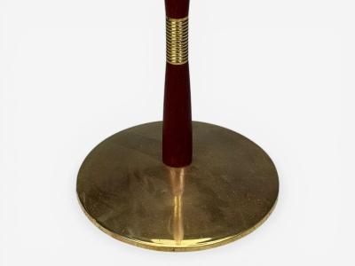 Laoni Belysning Swedish Modern Floor Lamp Stained Wood Brass Sweden 1960s