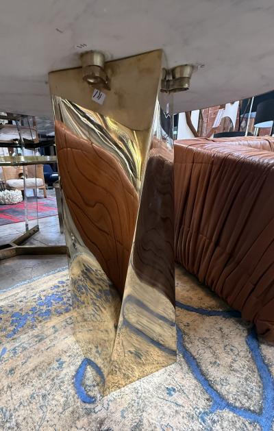 Lapis Lazuli and Bronze Pedestal Table