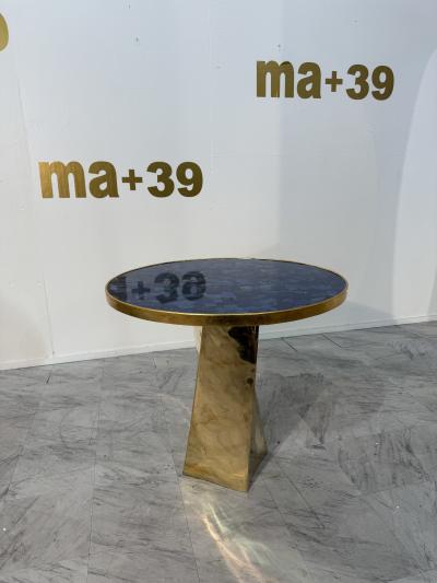 Lapis Lazuli and Bronze Pedestal Table by Fonderia Artistica Ruocco