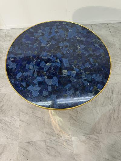 Lapis Lazuli and Bronze Pedestal Table by Fonderia Artistica Ruocco