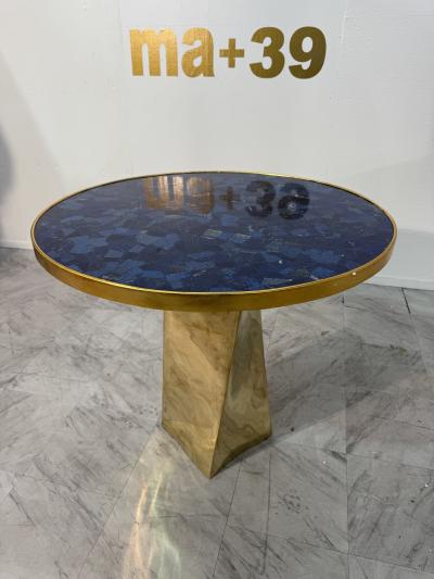 Lapis Lazuli and Bronze Pedestal Table by Fonderia Artistica Ruocco