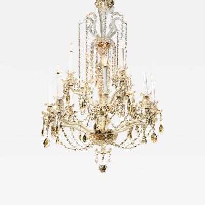 Large 12 Light Bohemian Cut Crystal Chandelier