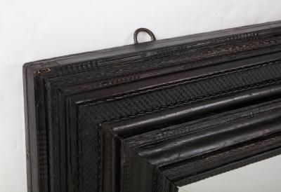 Large 17th C Italian Walnut Ebonized Guilloch Mirror Italy