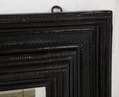 Large 17th C Italian Walnut Ebonized Guilloch Mirror Italy