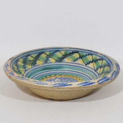 Large 18 19th Century Spanish Glazed Earthenware Bowl