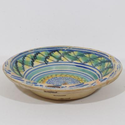 Large 18 19th Century Spanish Glazed Earthenware Bowl