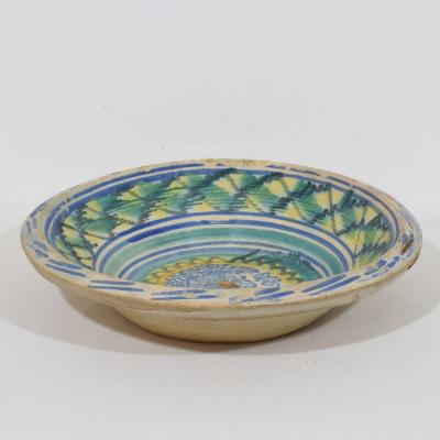 Large 18 19th Century Spanish Glazed Earthenware Bowl