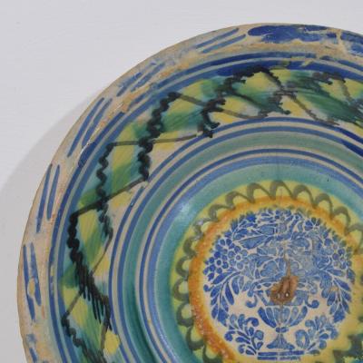 Large 18 19th Century Spanish Glazed Earthenware Bowl