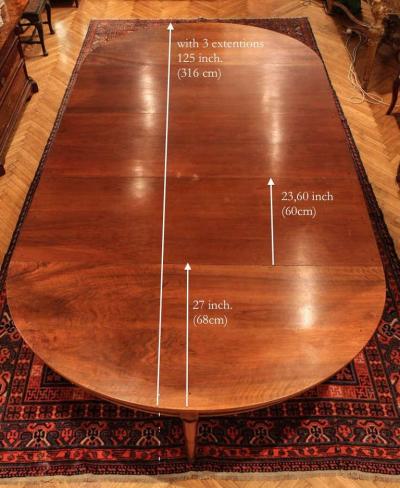 Large 18th Century French Oval Extending Walnut Dining Table