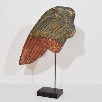 Large 18th Century Italian Carved Wooden Wing of a Baroque Angel
