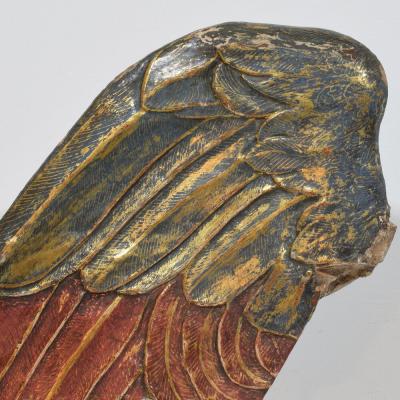 Large 18th Century Italian Carved Wooden Wing of a Baroque Angel