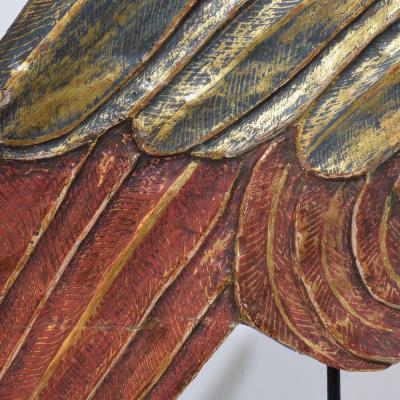 Large 18th Century Italian Carved Wooden Wing of a Baroque Angel