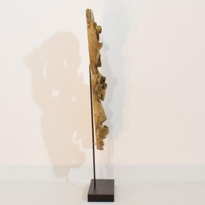 Large 18th Century Italian Hand Carved Giltwood Baroque Curl Ornament