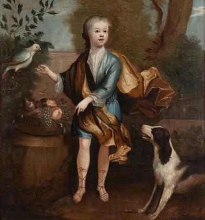 Large 18th Century Oil on Canvas Portrait of Charles Moore