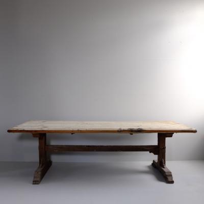 Large 18th Century Refectory Table with Fabric Covered Top
