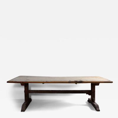 Large 18th Century Refectory Table with Fabric Covered Top