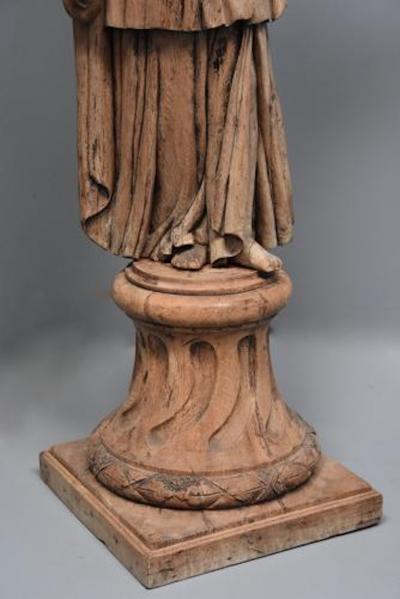 Large 18th century highly decorative life size carved oak figure