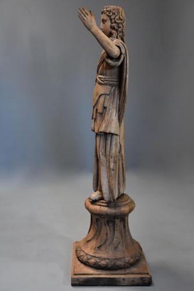 Large 18th century highly decorative life size carved oak figure