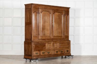 Large 18thC English Oak Livery Cupboard