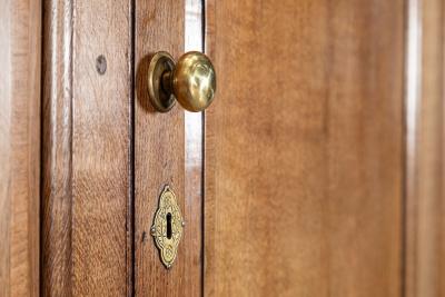 Large 18thC English Oak Livery Cupboard