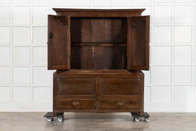 Large 18thC English Oak Livery Cupboard