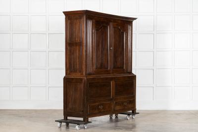 Large 18thC English Oak Livery Cupboard