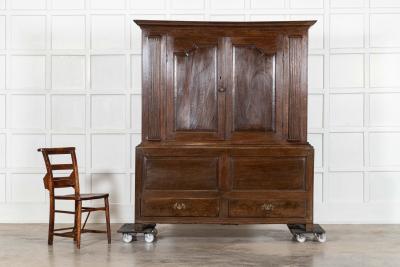 Large 18thC English Oak Livery Cupboard