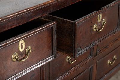 Large 18thC English Vernacular Oak Dresser Base Counter