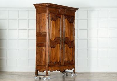 Large 18thC French Carved Walnut Armoire
