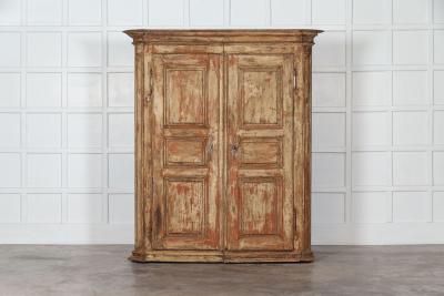 Large 18thC French Painted Pine Armoire