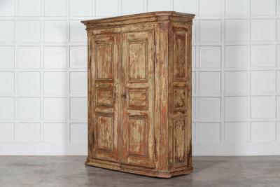 Large 18thC French Painted Pine Armoire
