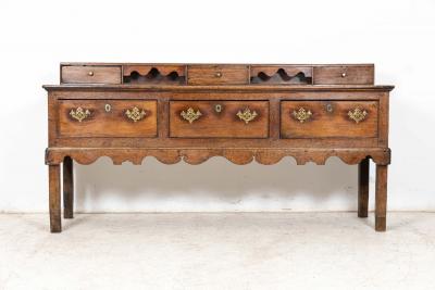 Large 18thC Welsh Oak Vernacular Dresser Base