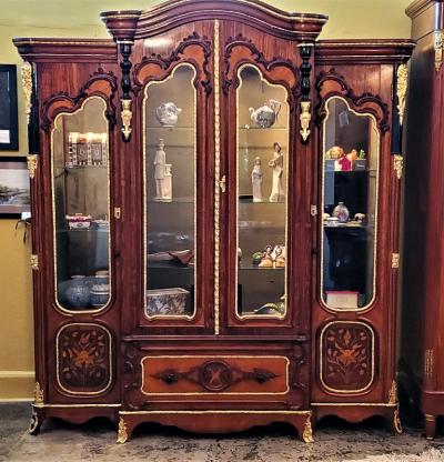 Large 19 Century French Rococo or Neoclassical Revival Style Vitrine