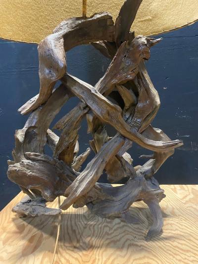 Large 1940s Driftwood Table Lamp
