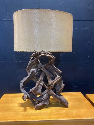 Large 1940s Driftwood Table Lamp