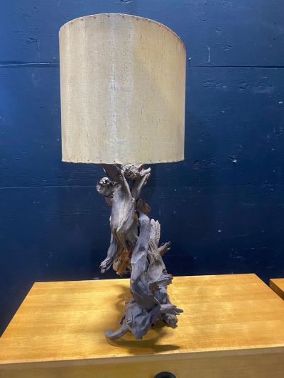 Large 1940s Driftwood Table Lamp